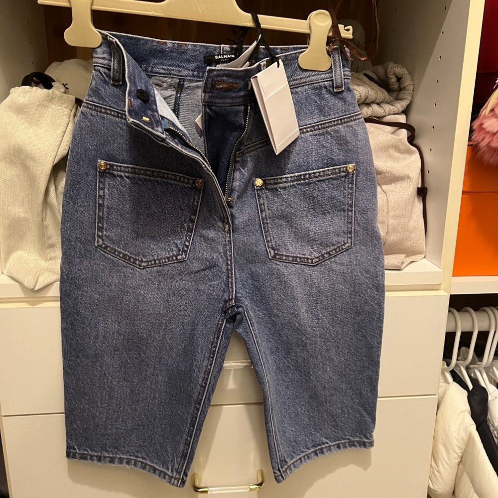 Brand new authentic Balmain denim shorts size 34
